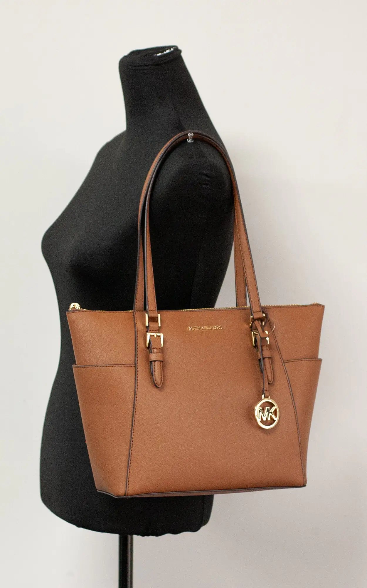 Michael Kors Charlotte Luggage Leather Large Top Zip Tote - Estes Brands, LLC