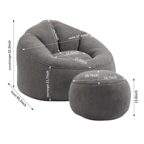 Bedding Bean Bag Sofa Chair High Pressure Foam Bean Bag Chair Material With Padded Foam Padding Compressed Bean Bag With Footrest - Estes Brands, LLC