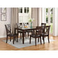 7pcs Dining Set Dining Table 6 Side Chairs Clean Espresso Finish Cushion Seats X Design Back Chairs - Estes Brands, LLC