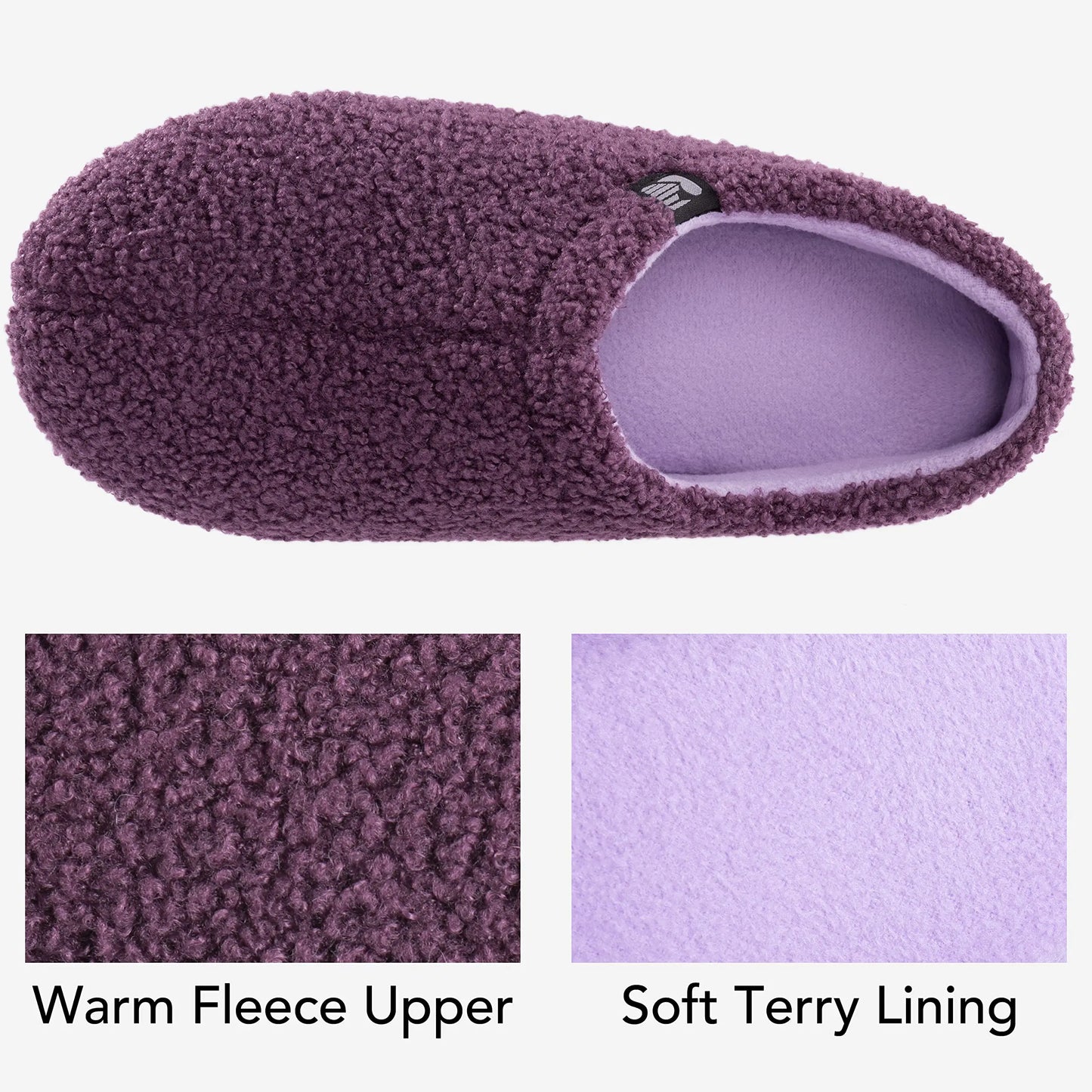 RockDove Women's Teddy Fleece Closed Back Indoor Slipper 8.5 Violet.