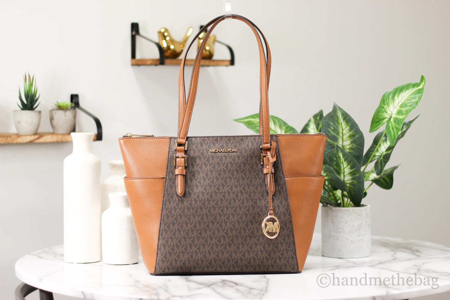 Michael Kors Charlotte Brown Tote Bag - estesbrandsllc.com