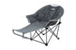 OUTDOOR LIVING SUNTIME Oversized Padded Moon Round Saucer Sofa Chair Portable Folding Camping Chair with Removable Footrest Carry Bag - Gray - Estes Brands, LLC