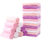 MOON PARK Baby Washcloths 24 Pack - 8x8 Inches Small Burp Cloths and Baby Wipes for Girl (White+Pink+Purple+Frozen Berry) - Estes Brands, LLC