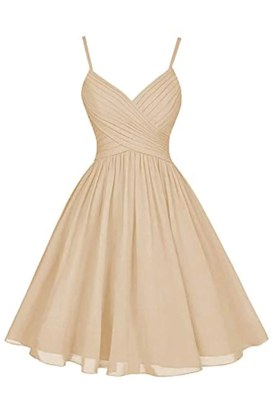 Meicuhap Womens Short Sweetheart Spaghetti Straps Homecoming Dresses Party Dresses with Pockets Champagne US2 - estesbrandsllc.com