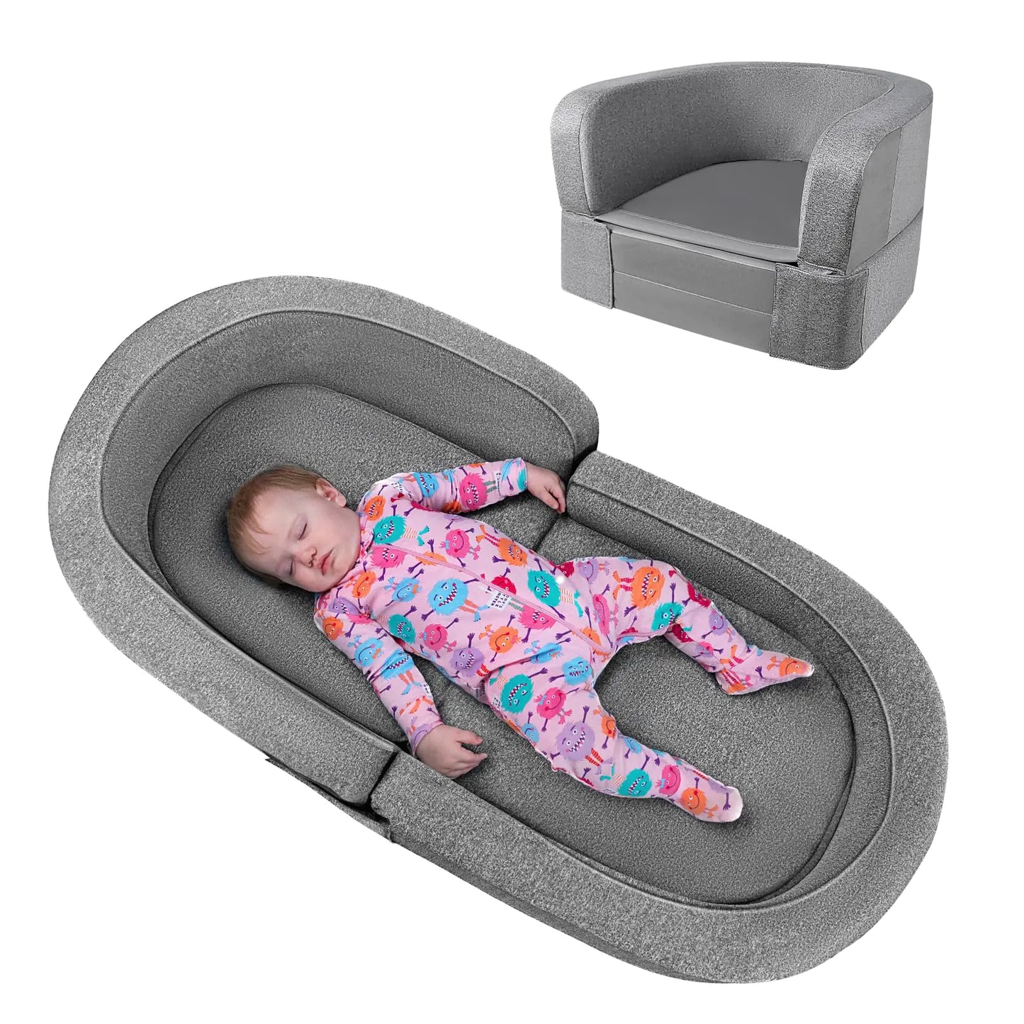 RONBEI Toddler Travel Bed 2-in-1 Kids Travel Beds Sofa Chair Foldable Portable Toddler Bed - Estes Brands, LLC