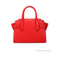 Michael Kors Carmen Medium Bright Red Vegan Leather Satchel - Estes Brands, LLC