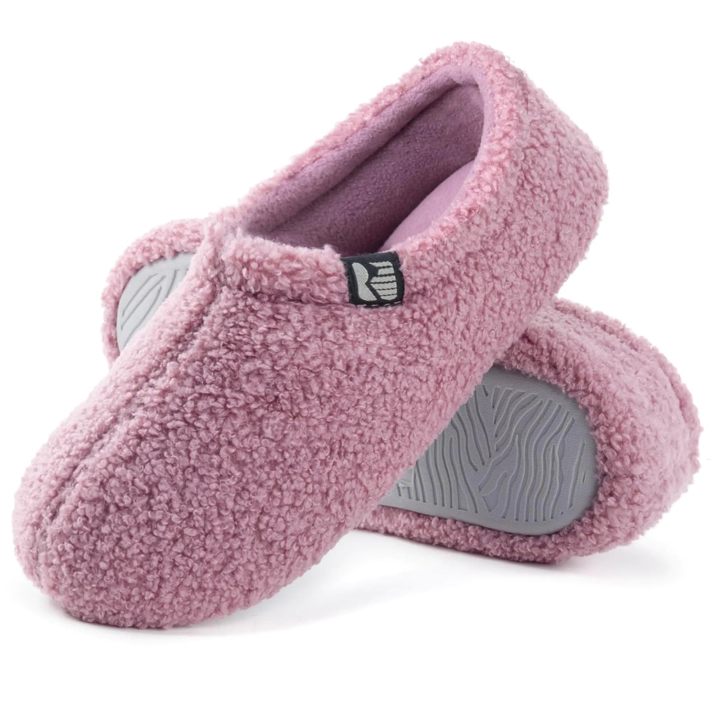 RockDove Women's Teddy Fleece Closed Back Indoor Slipper 8.5 Violet