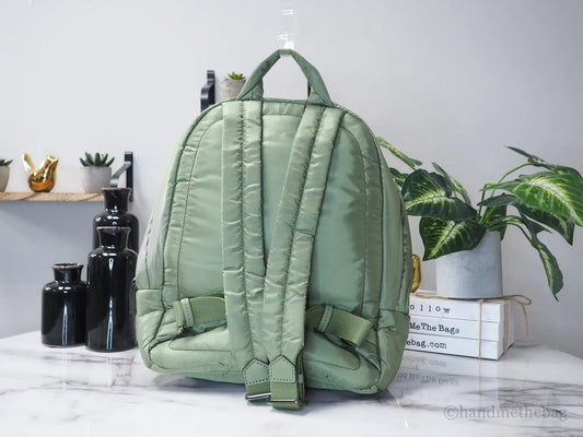 Michael Kors Rae Medium Green Quilted Nylon Backpack - Estes Brands, LLC