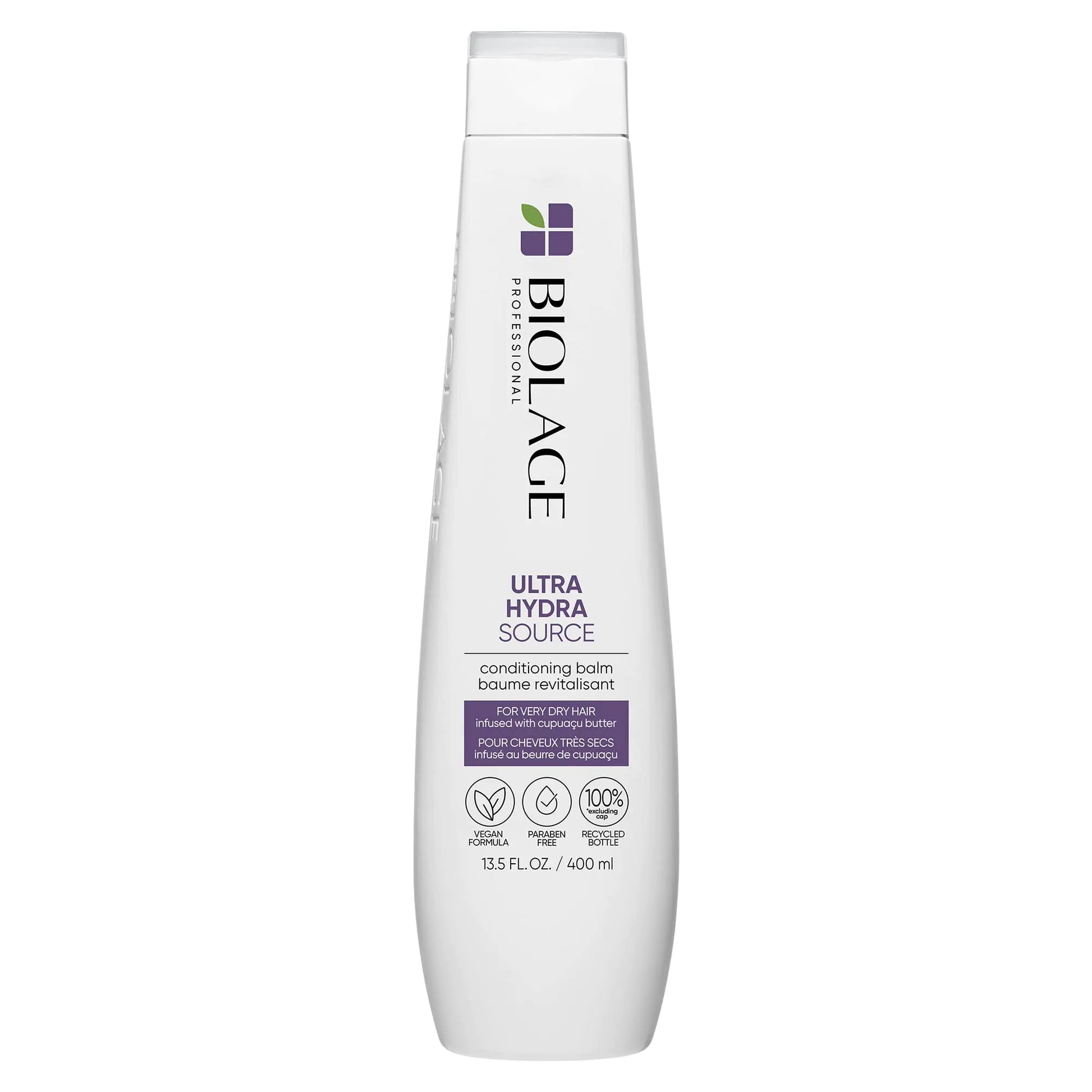 Biolage Ultra Hydra Source Conditioning Balm | Deep Hydrating Conditioner | Renews Hair’s Moisture | For Very Dry Hair | Silicone-Free | Vegan | Salon Conditioner 33.8 Fl Oz (Pack of 1).