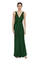 Long Silk Prom Dresses V Neck Aline Bridesmaid Dresses Emerald for Wedding Elegant Vacation Dresses Size 18W