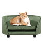 Dog Sofas and Chairs for Small Pet/Cat Sofa Chair with Velvet Fabric/Pet Sofa Bed with Comfortable Washable Cushion/Dog Bed for for Small Dog Rest Using (Green) - Estes Brands, LLC