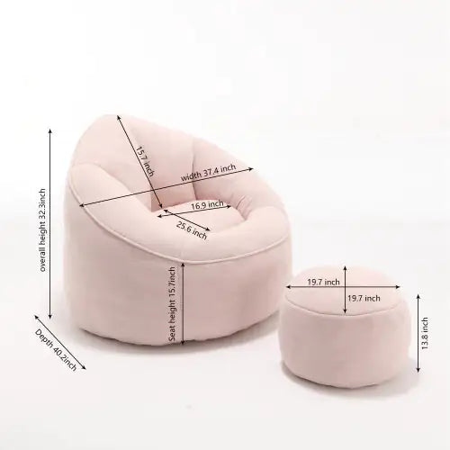 Bedding Bean Bag Sofa Chair High Pressure Foam Bean Bag Chair Material With Padded Foam Padding Compressed Bean Bag With Footrest - Estes Brands, LLC