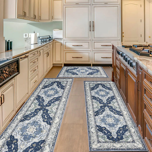 Kitchen Rugs Sets of 3Farmhouse Kitchen Rugs and Mats Non Skid WashableSoft Kitchen Mats for Floor Runner Rugs for Kitchen Entryway Hallway Laundry Room