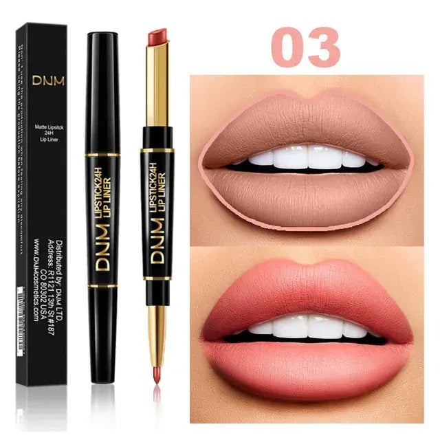 Double Ended Matte Lipstick Long Lasting Wateproof Lipsticks Brand Lip Makeup Cosmetics Dark Red Lips Liner Pencil Beauty - estesbrandsllc.com