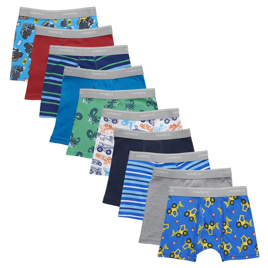 Hanes boys And Toddler Underwear, Comfort Flex and Comfortsoft Boxer Briefs, Multiple Packs Available pack of 10 2-3T Days of Week Assorted - 7 Pack.