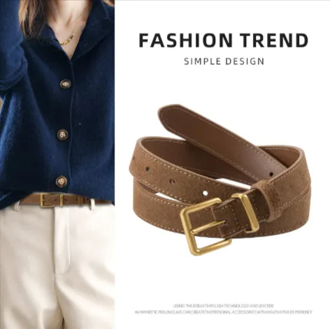 Women's Suede Leather Belt - estesbrandsllc.com