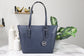 Michael Kors Charlotte Navy Leather Large Top Zip Tote - Estes Brands, LLC