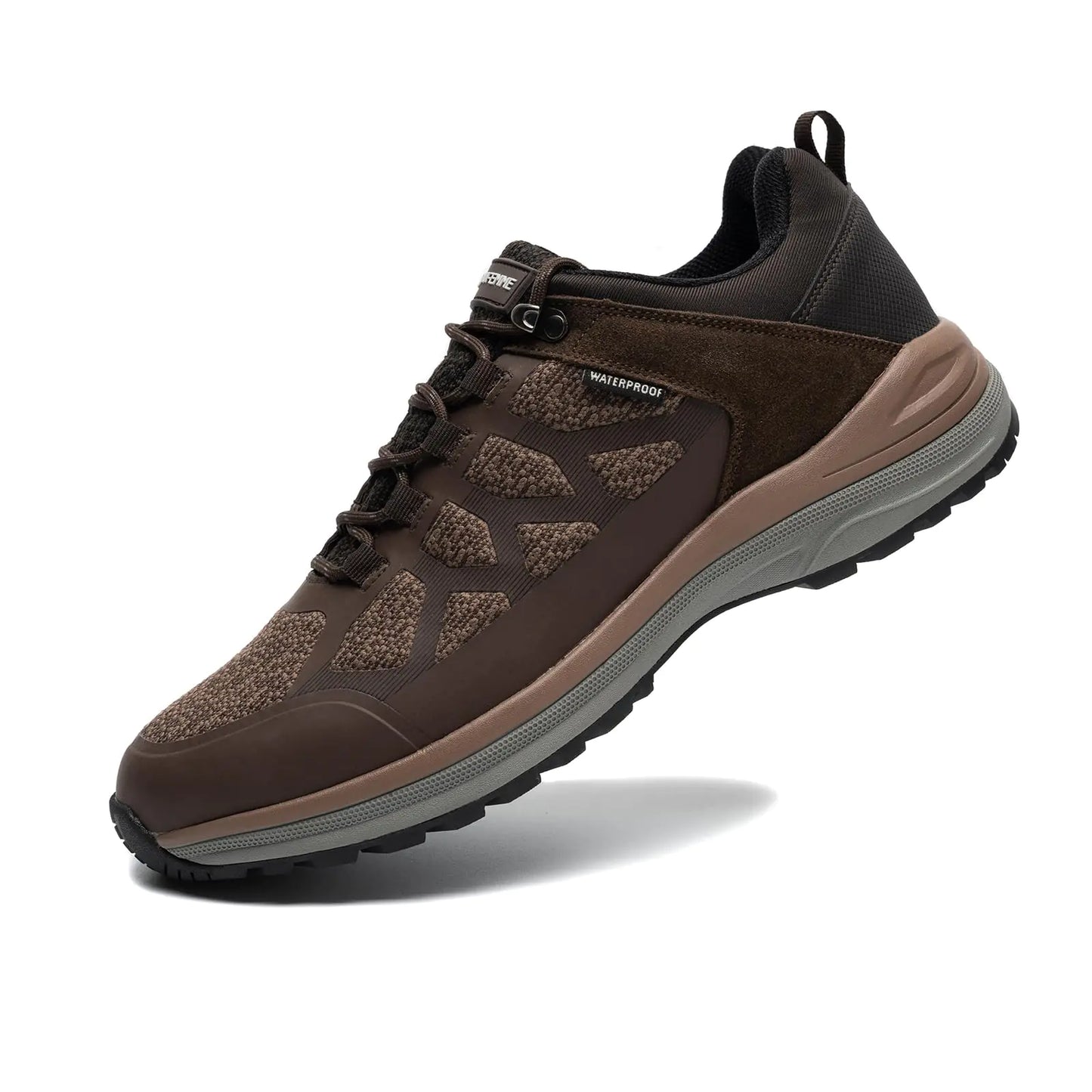 ANJOUFEMME Waterproof Hiking Shoes Men Lightweight Breathable Trekking Trails Shoes Mens Outdoor Brown Work Shoes - Estes Brands, LLC