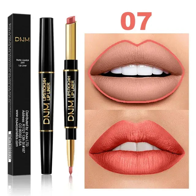 Double Ended Matte Lipstick Long Lasting Wateproof Lipsticks Brand Lip Makeup Cosmetics Dark Red Lips Liner Pencil Beauty - estesbrandsllc.com