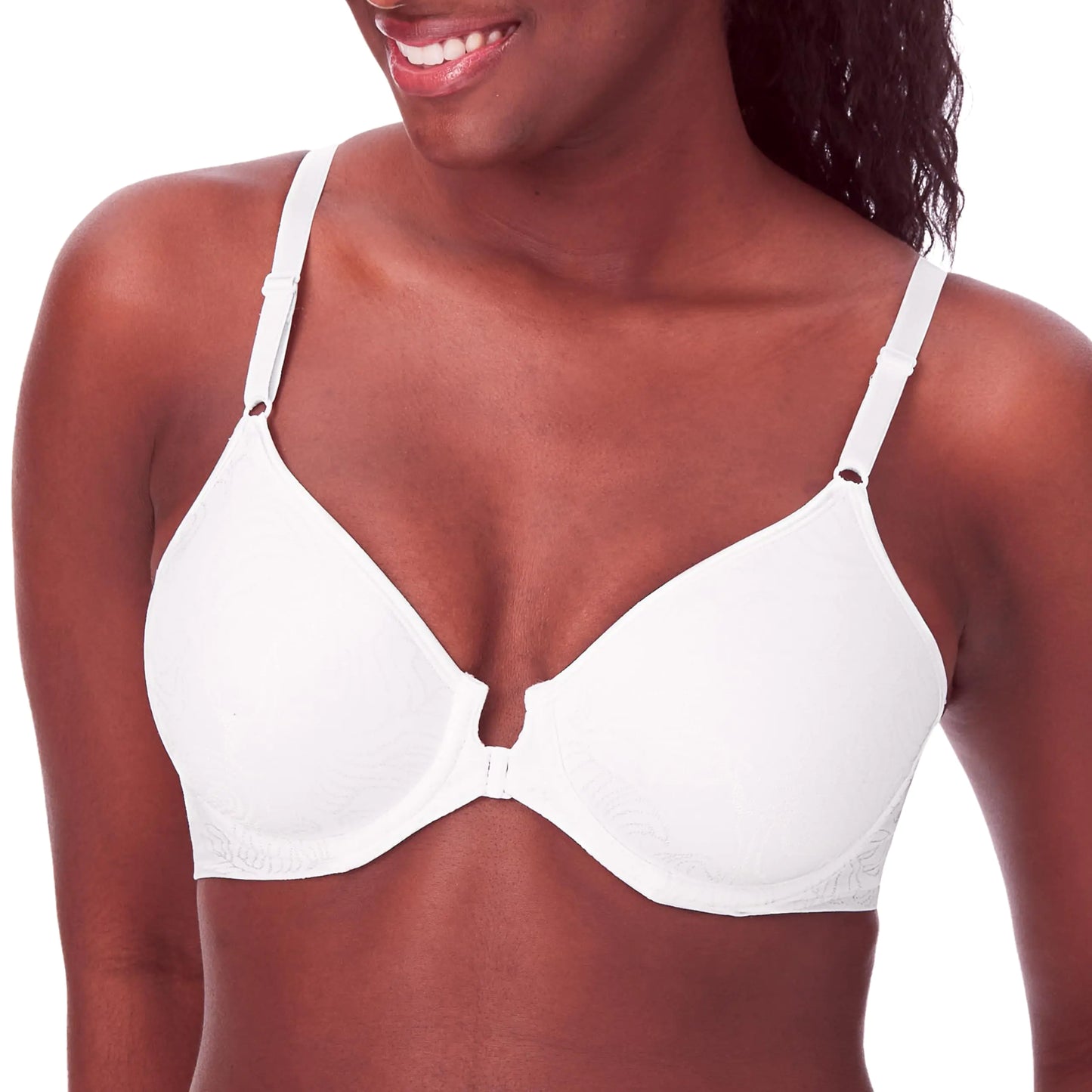 Bali Women's Underwire Shaping Bra, Comfort Revolution T-shirt Bra, Front-close Bra 42DD White Tailored.