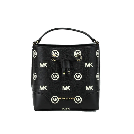 Michael Kors Mercer Black Embossed Bucket Crossbody Bag - Estes Brands, LLC