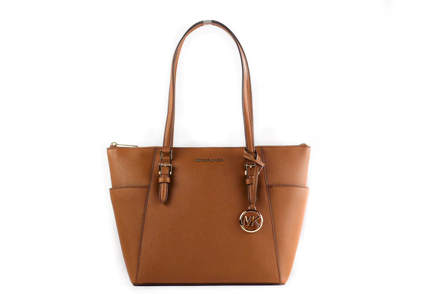 Michael Kors Charlotte Luggage Leather Large Top Zip Tote - Estes Brands, LLC