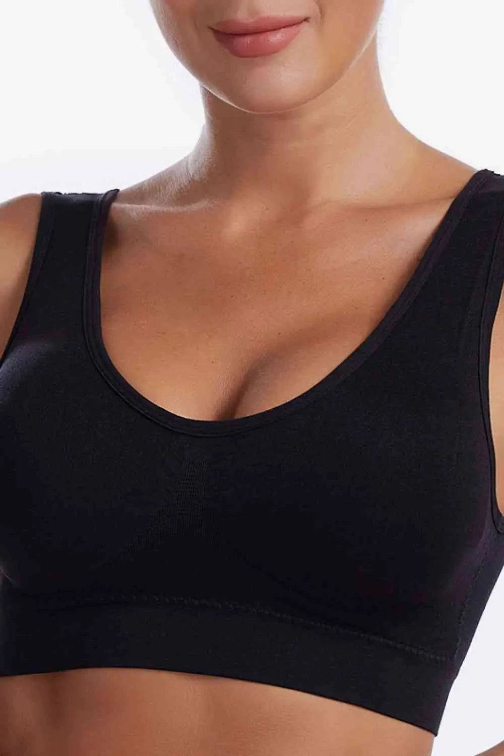 Full Size Wide Strap Sports Bra- - Estes Brands, LLC