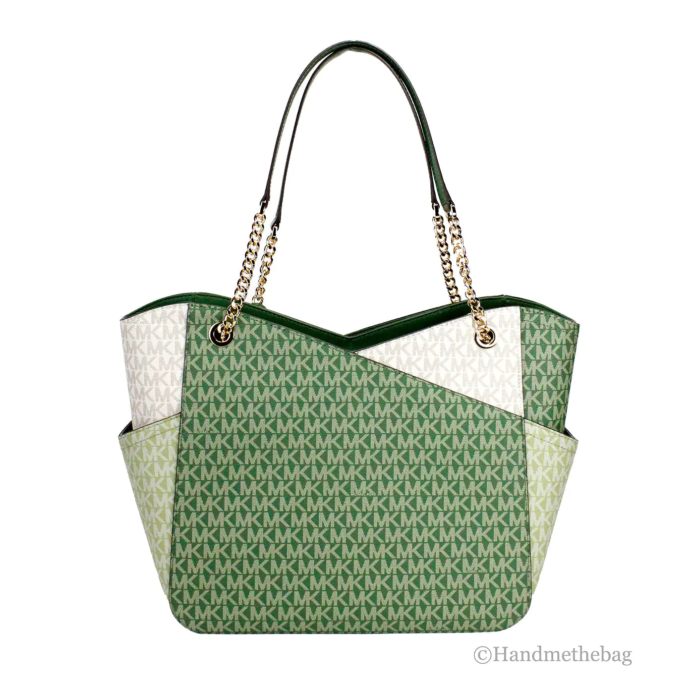 Michael Kors Fern Green X Cross Chain Shoulder Tote - Estes Brands, LLC