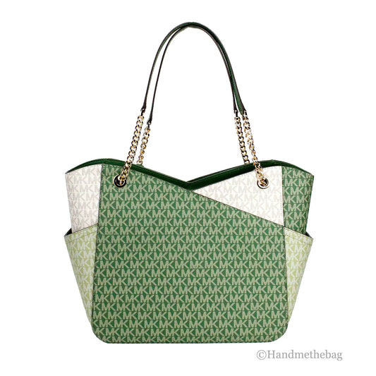 Michael Kors Fern Green X Cross Chain Shoulder Tote - Estes Brands, LLC