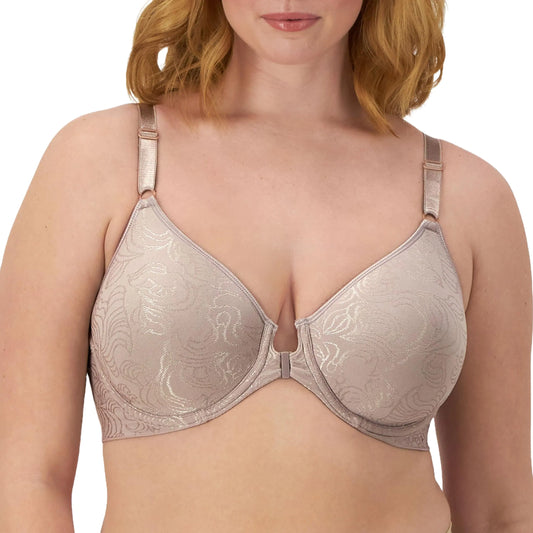 Bali Women's Underwire Shaping Bra, Comfort Revolution T-shirt Bra, Front-close Bra 42DD White Tailored.