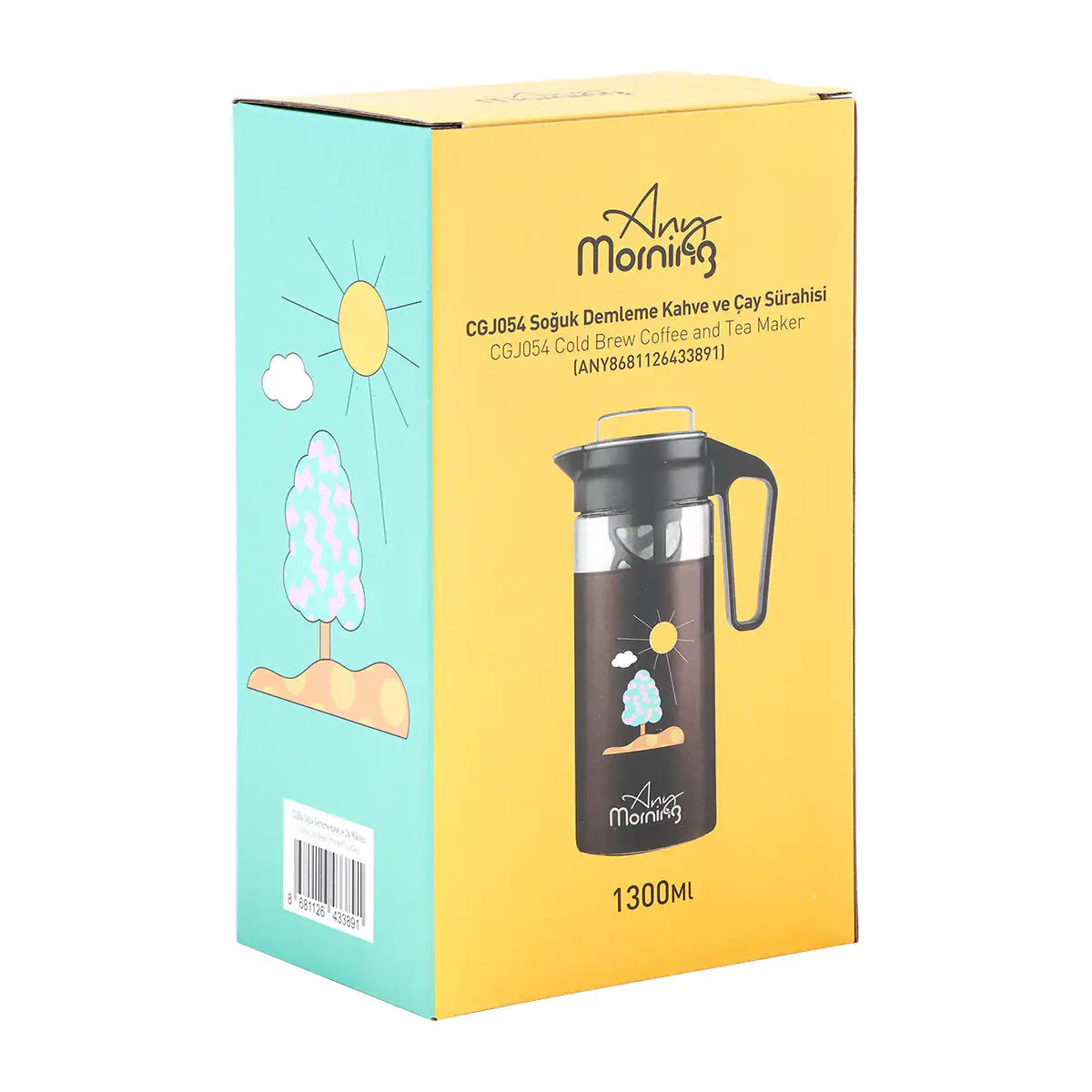 Any Morning Cold Brew Coffee Maker, Coffee Brewer for Ice Coffee & Ice Tea, 1300 ml.