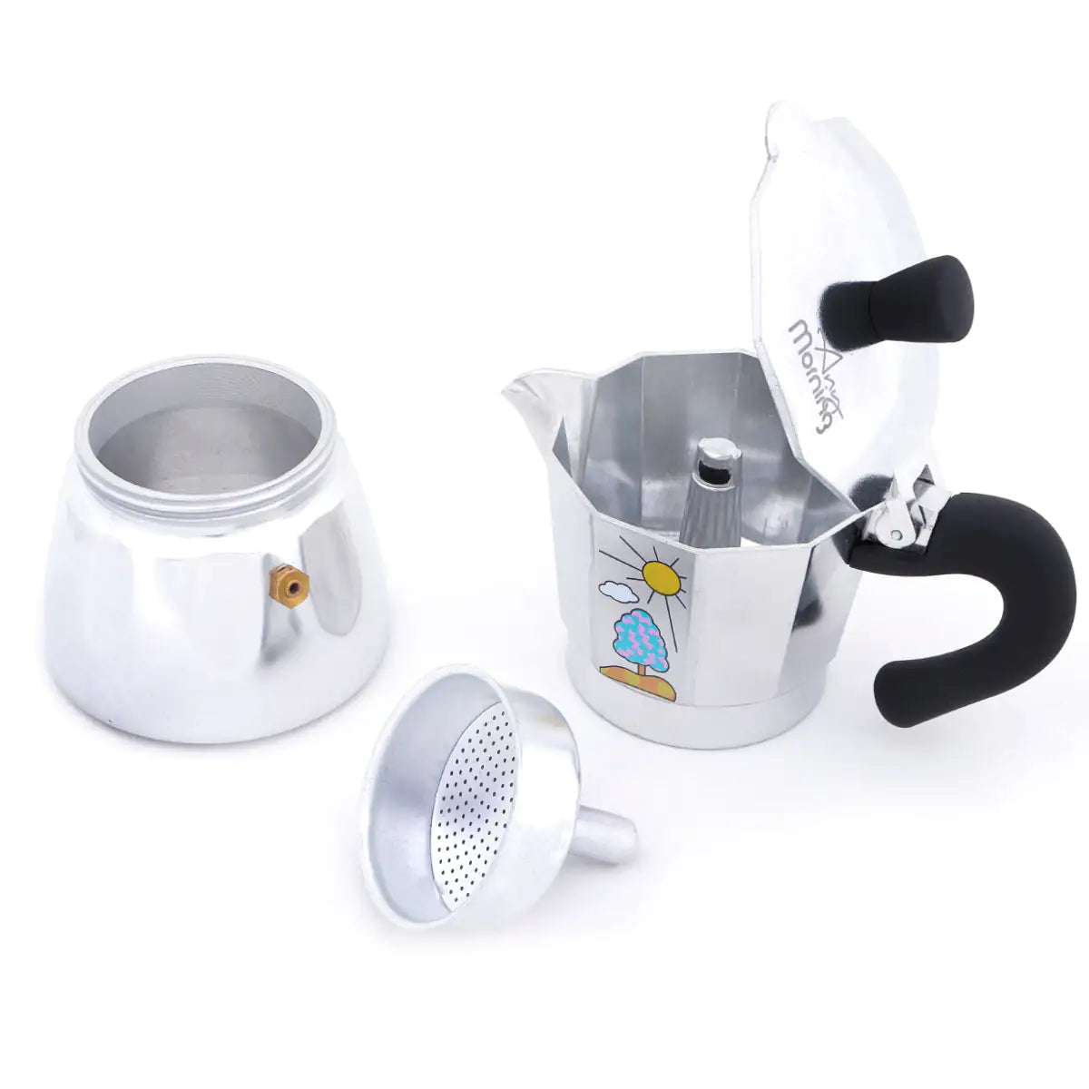 Any Morning Hes-6 Aluminum Espresso Coffee Maker 240 ml.