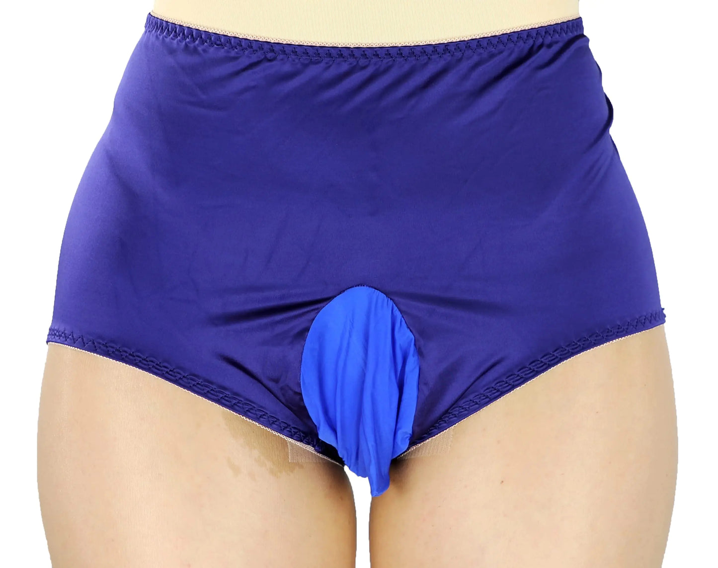 Monas Choice Strethcy Ice Silk Satin Mens Briefs/Satin Mens Panties (Pouch Blue) - Estes Brands, LLC