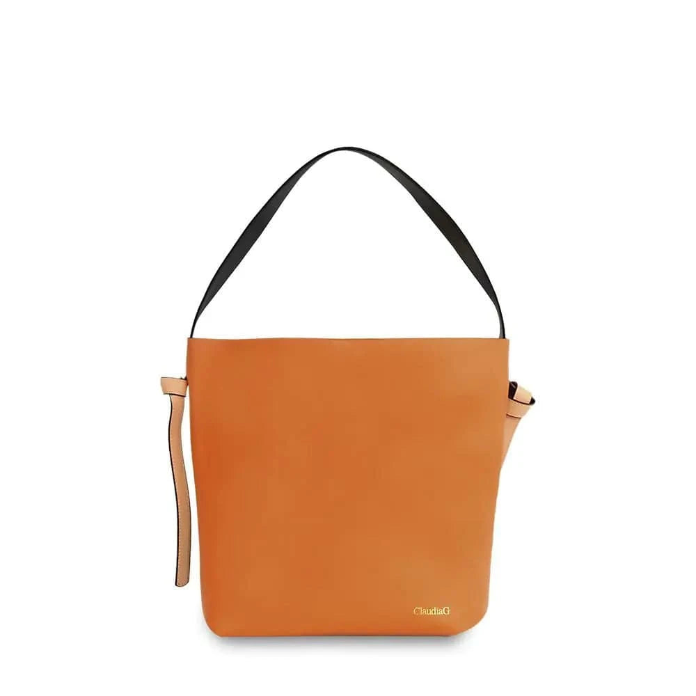 Versa Leather Tote -Orange/Black - Estes Brands, LLC