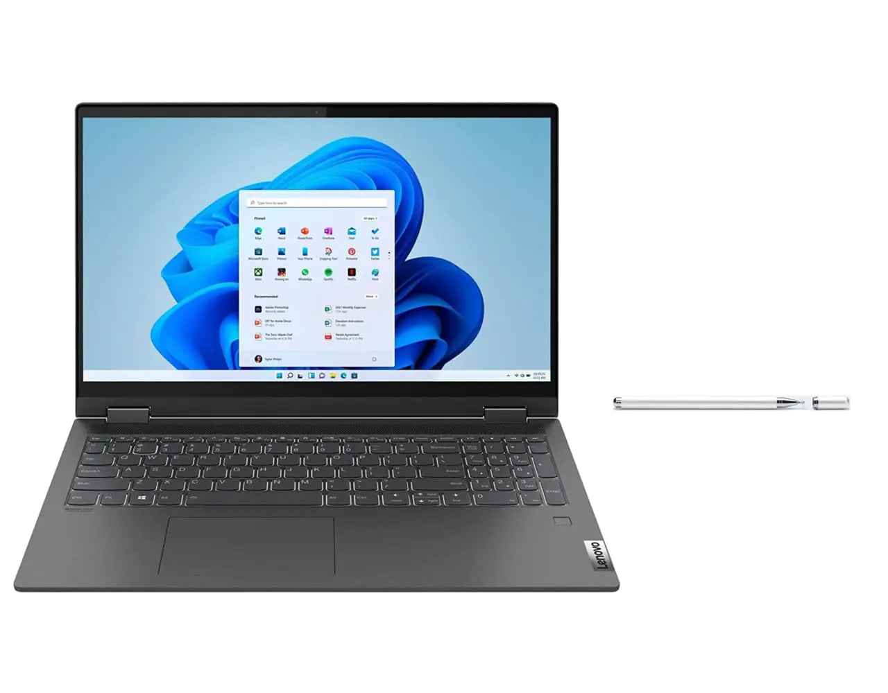 Lenovo Flex 5i 15.6" FHD Touch Screen Laptop | Intel Core i5-1135G7 Processor | 8GB RAM | 512GB SSD | Intel Iris Xe Graphics | Windows 11 Home | Graphite Grey | Bundle with Stylus Pen - Estes Brands, LLC