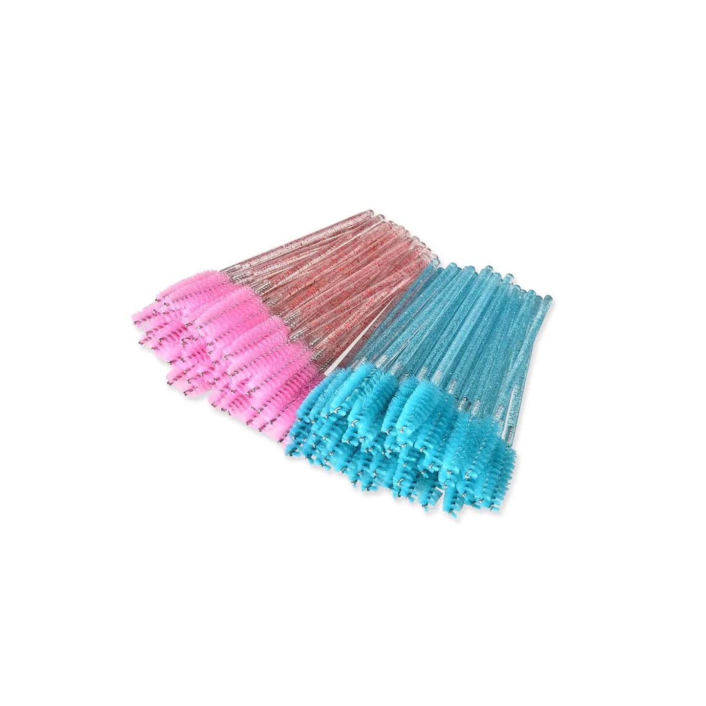 Farsa Life Mascara Wands 300 Pcs Disposable Glittered Eyebrow Brush Lash Wands Makeup Cosmetics Brush with Crystal Handle in Mixed Colors