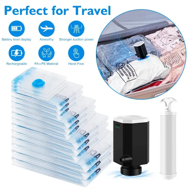 Vacuum Storage Bag For Travel With Electric Pump - Estes Brands, LLC