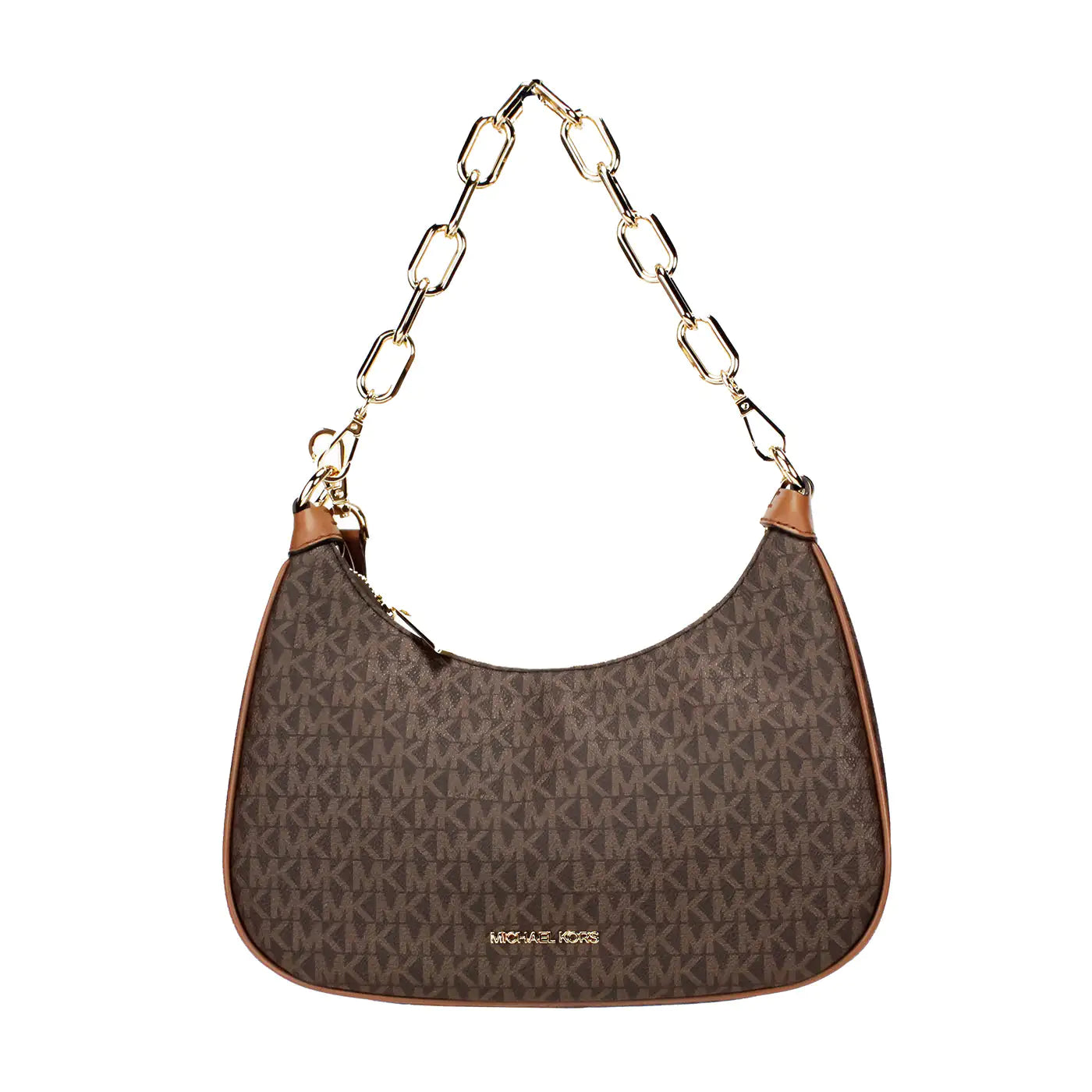 Michael Kors Cora Large Brown Zip Pouchette Shoulder Bag - Estes Brands, LLC