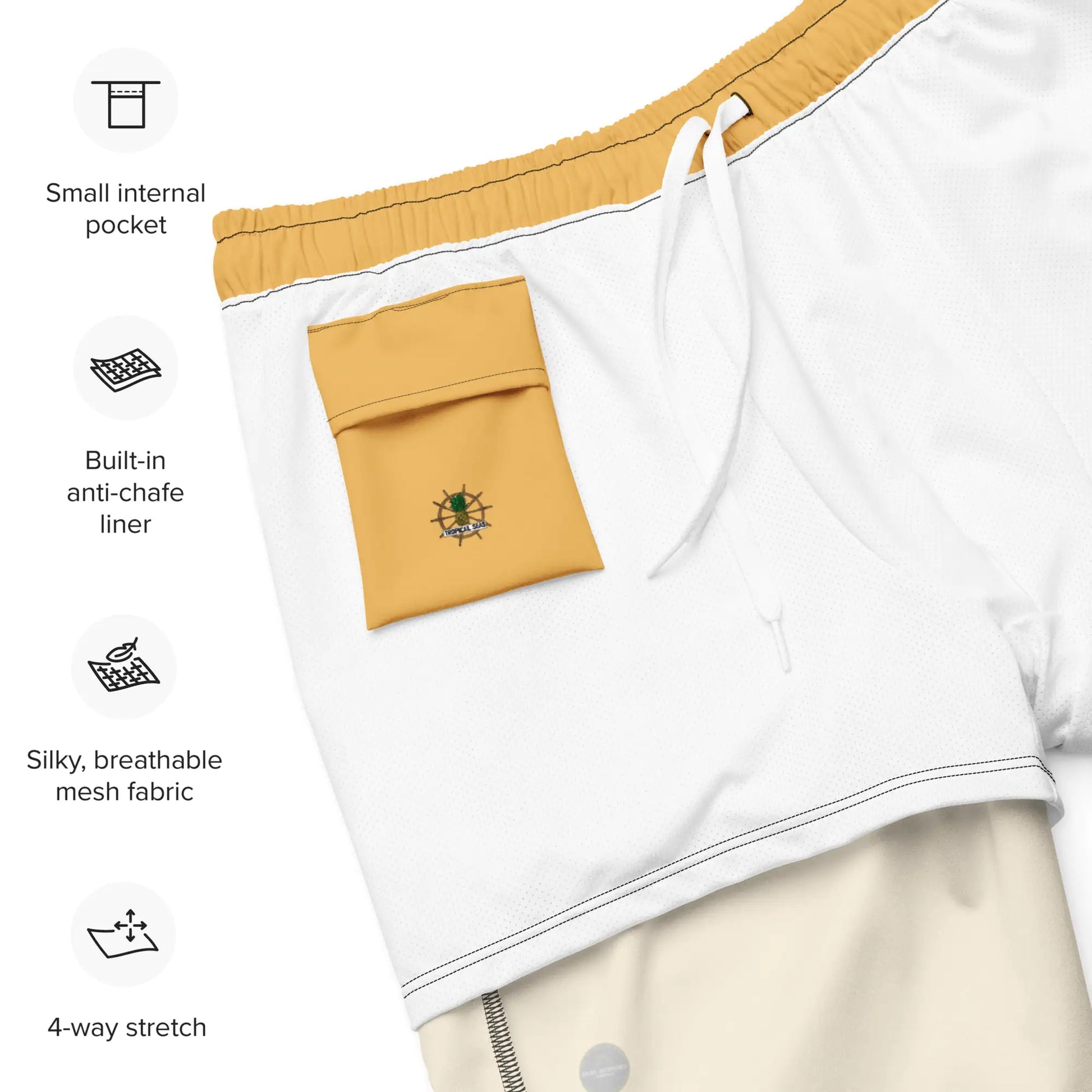 Men's Gold Eco Board Shorts - Estes Brands, LLC