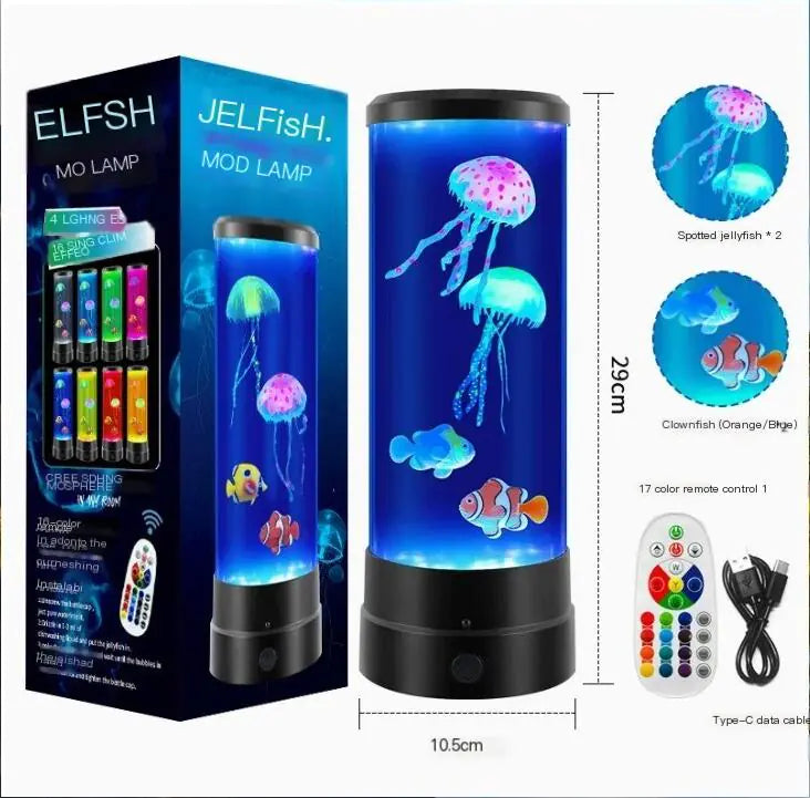 Color Changing LED Jellyfish Aquarium Night Light with USB Charging - Estes Brands, LLC