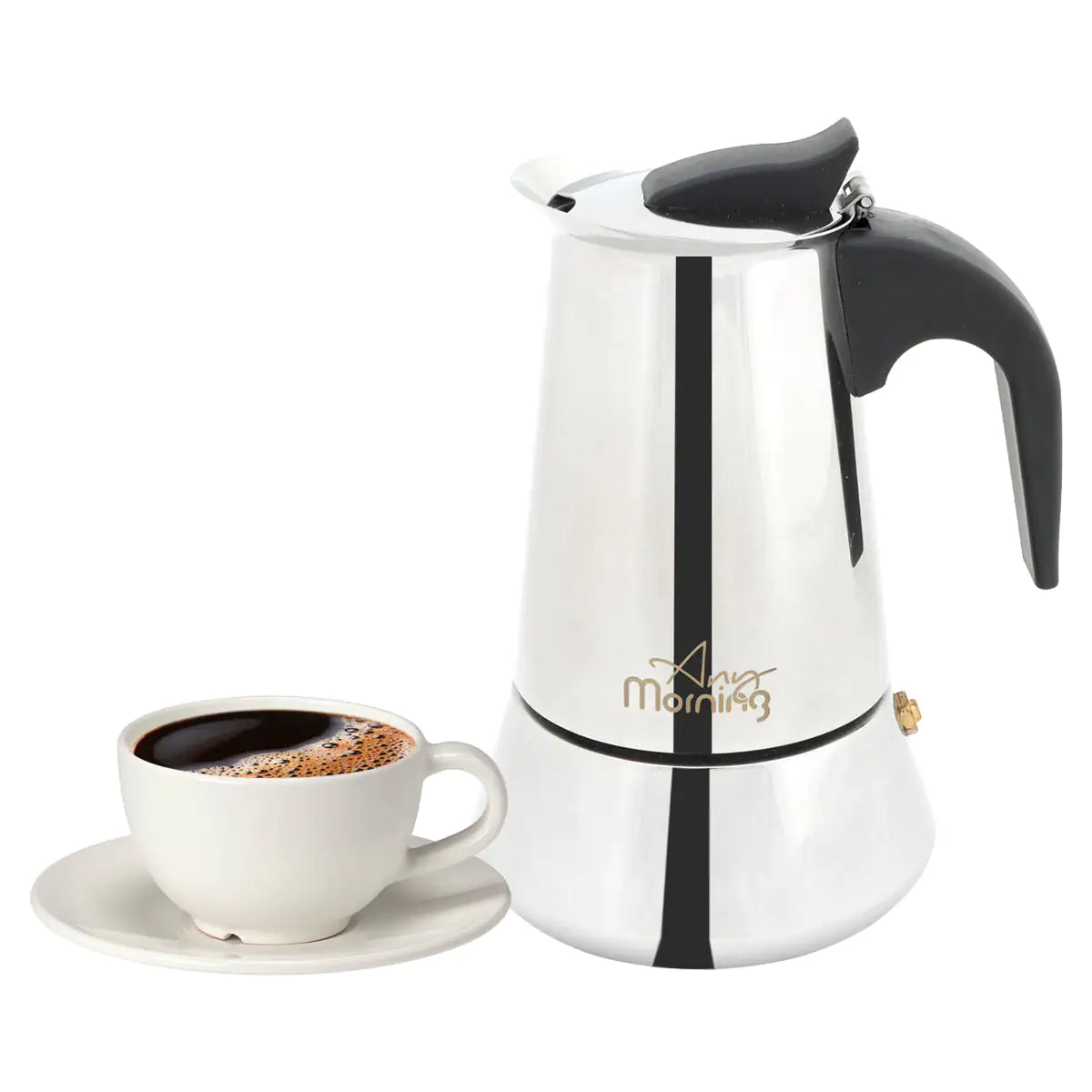 Any Morning Jun-6 Stainless Steel Espresso Coffee Maker 300 ml.