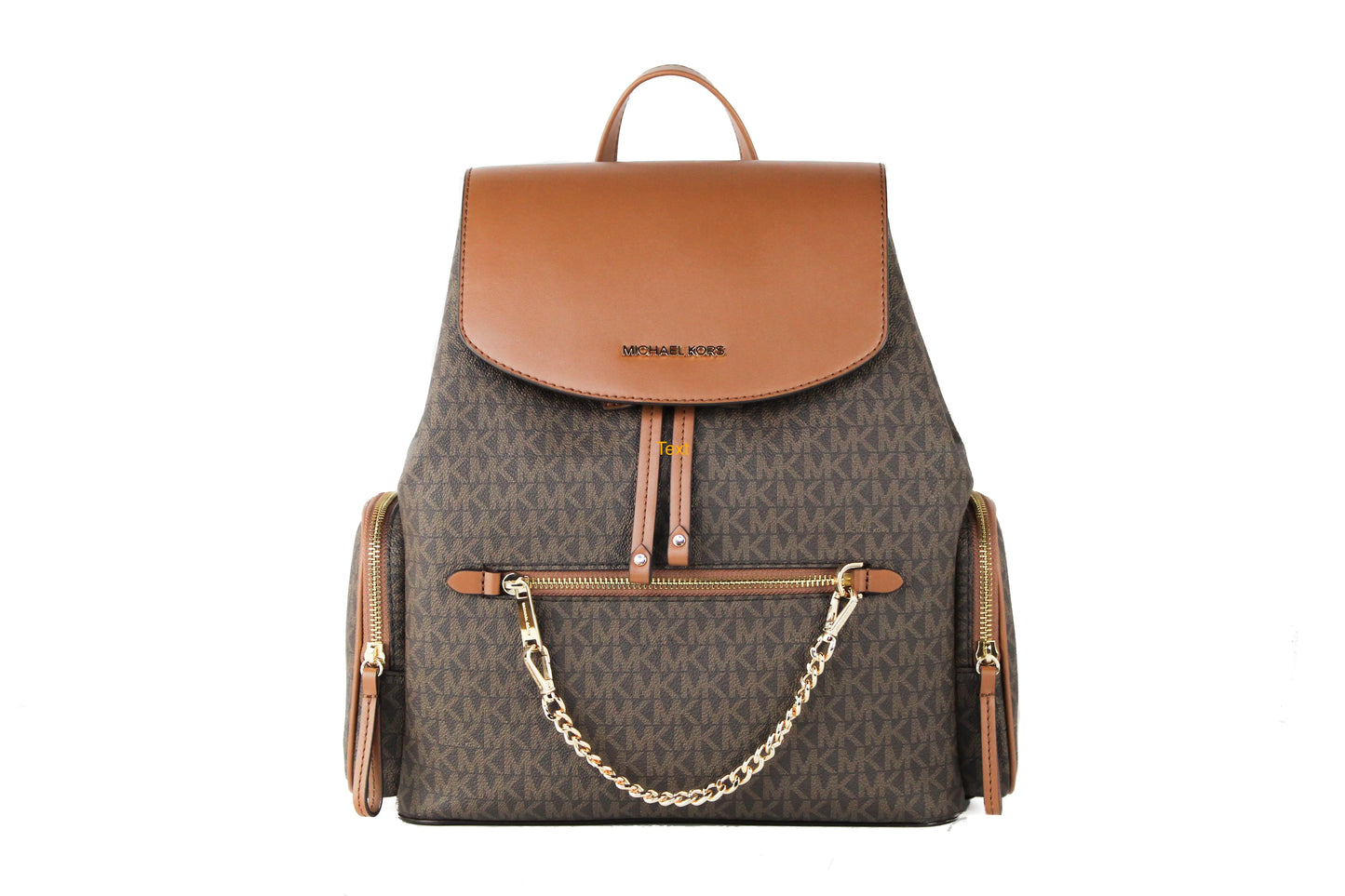 Michael Kors Jet Set Brown Large PVC Chain Backpack - Estes Brands, LLC