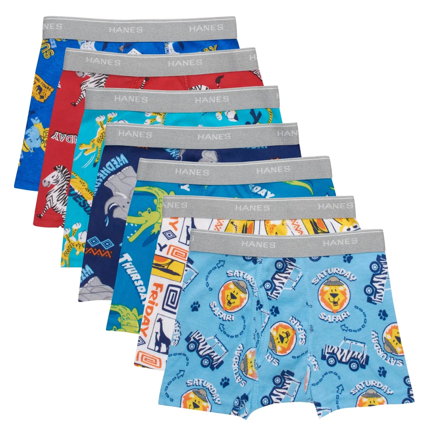 Hanes boys And Toddler Underwear, Comfort Flex and Comfortsoft Boxer Briefs, Multiple Packs Available pack of 10 2-3T Days of Week Assorted - 7 Pack