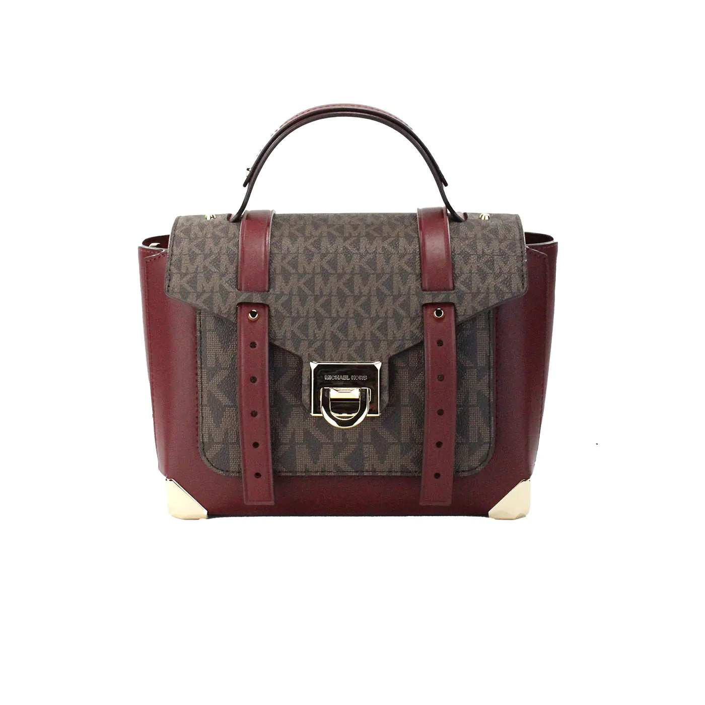 Michael Kors Manhattan Medium Dark Cherry Satchel Bag - Estes Brands, LLC