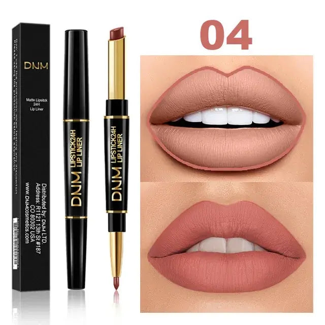 Double Ended Matte Lipstick Long Lasting Wateproof Lipsticks Brand Lip Makeup Cosmetics Dark Red Lips Liner Pencil Beauty - estesbrandsllc.com