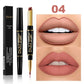 Double Ended Matte Lipstick Long Lasting Wateproof Lipsticks Brand Lip Makeup Cosmetics Dark Red Lips Liner Pencil Beauty