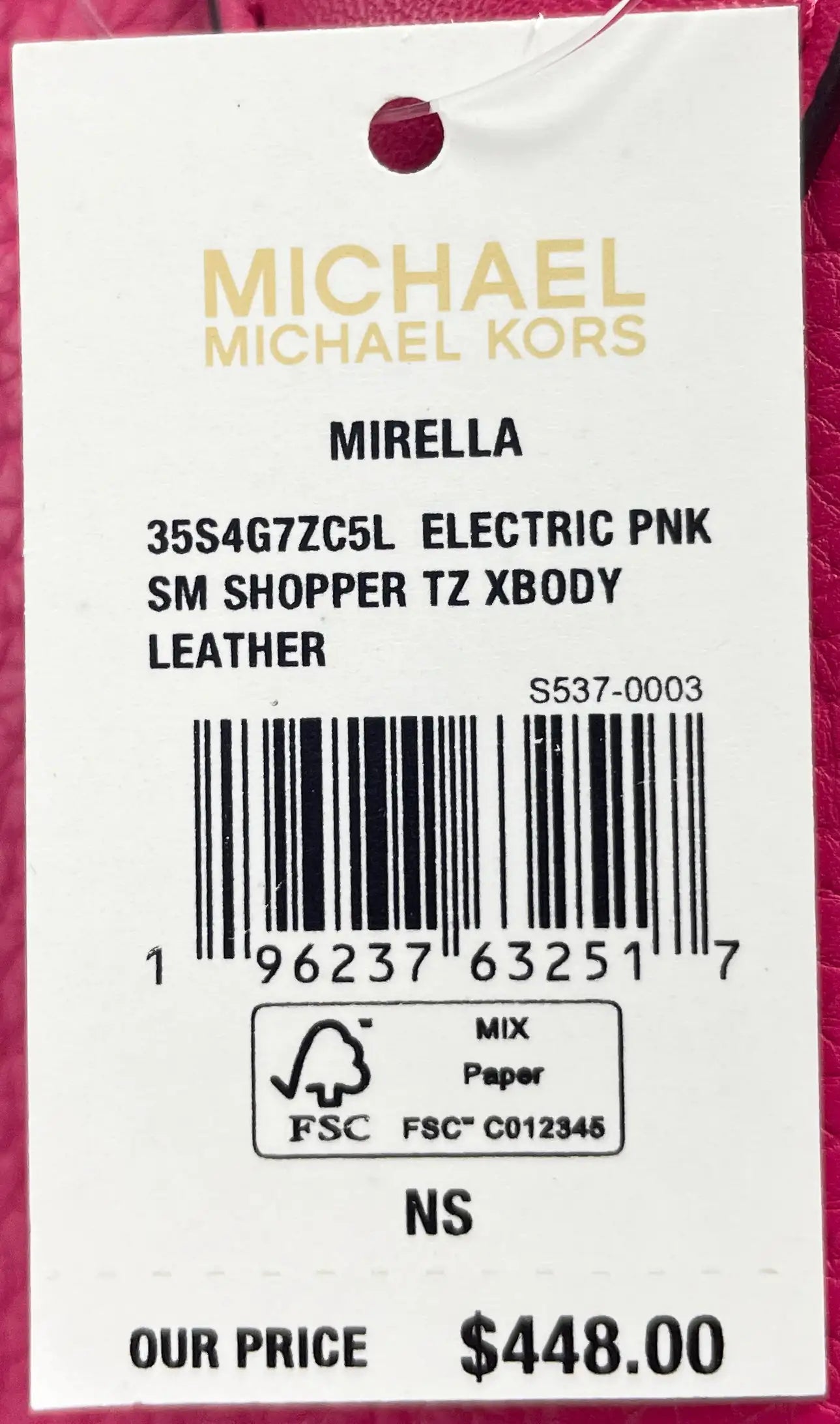 Michael Kors Mirella Small Leather Top Zip Bag - Estes Brands, LLC