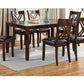 7pcs Dining Set Dining Table 6 Side Chairs Clean Espresso Finish Cushion Seats X Design Back Chairs - Estes Brands, LLC