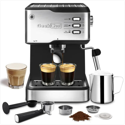 Geek Chef 20-Bar Espresso Machine with Milk Frother.