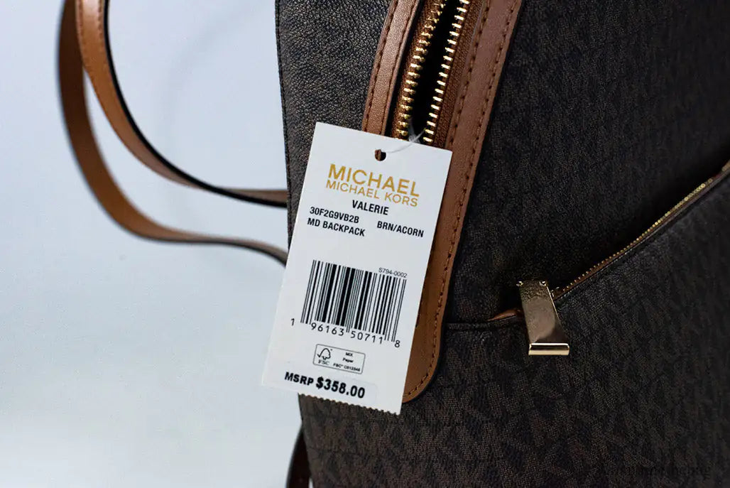 Michael Kors Valerie Medium Brown Acorn Signature Backpack - Estes Brands, LLC